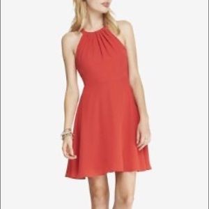 Express Halter Keyhole Fit and Flare Dress in Red size 0
